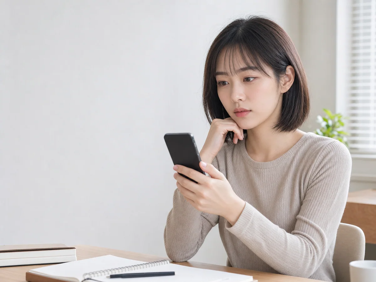 자녀와 보호자가 휴대폰 앱 설치 조건을 함께 확인하는 연출 이미지