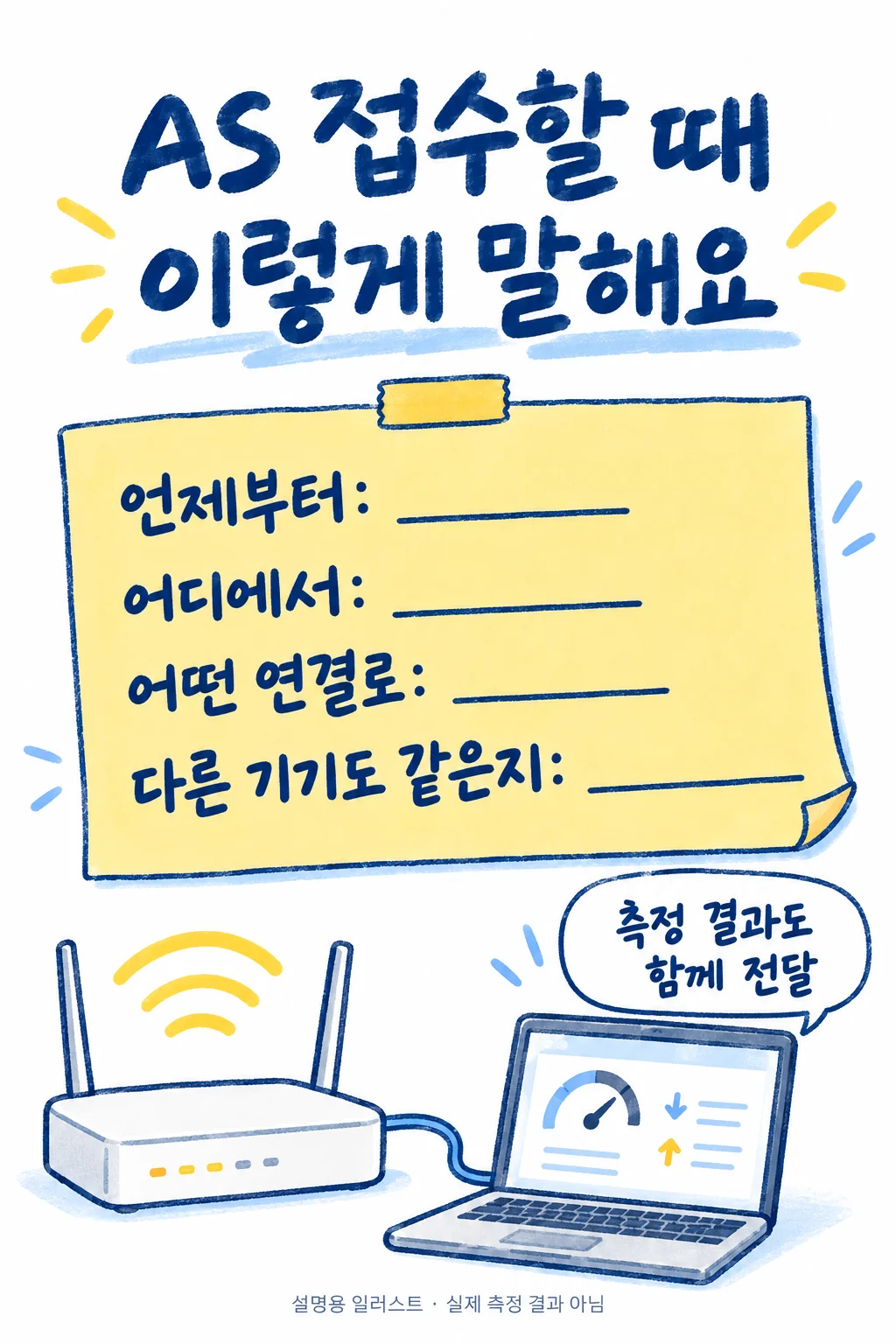 인터넷 AS 접수 메모